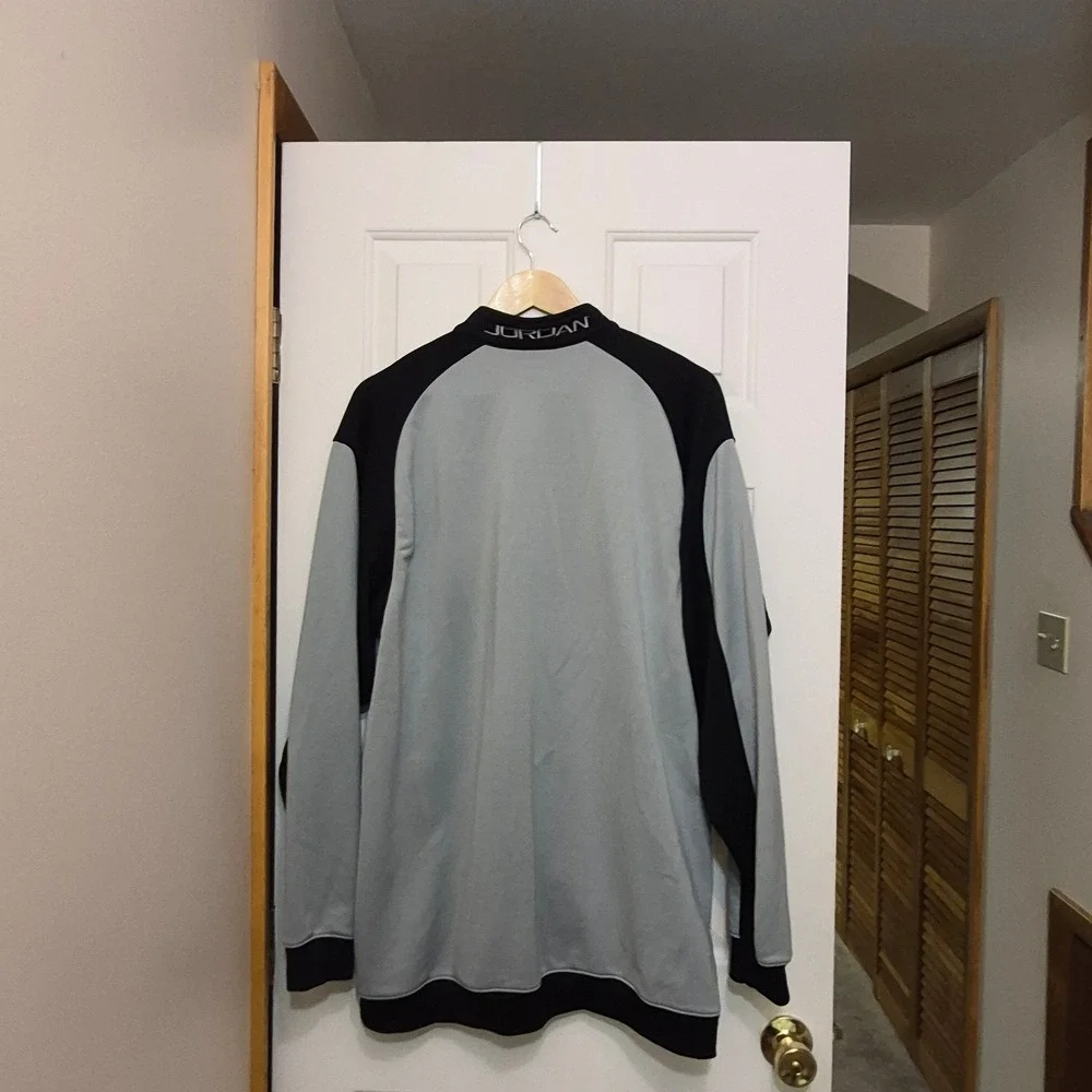 Jordan Mens Track Jacket Gray Black Colorblock Jumpman Full Zip XL Activewear
